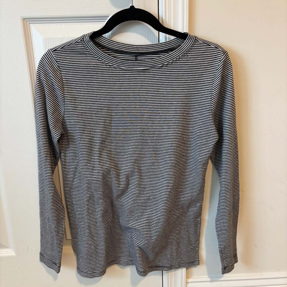 LOFT Women's Striped Long Sleeve Crewneck Tee Size M